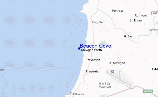 mapa de localização de Beacon Cove