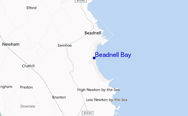 mapa de localização de Beadnell Bay