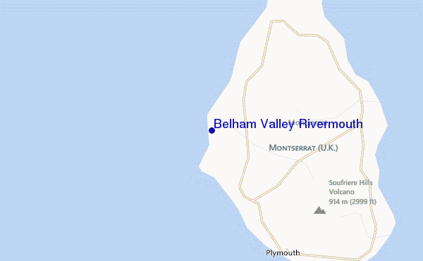 mapa de localização de Belham Valley Rivermouth