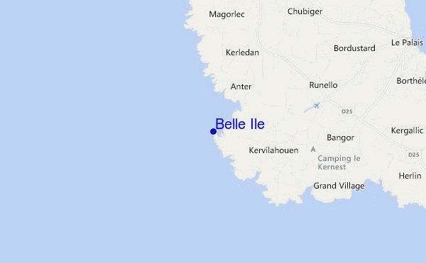 mapa de localização de Belle Ile