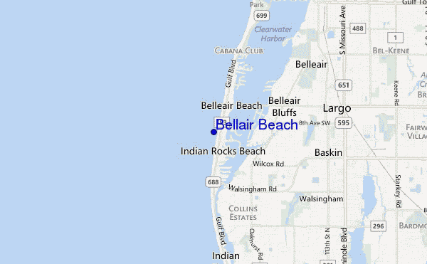 mapa de localização de Bellair Beach
