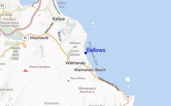 mapa de localização de Bellows