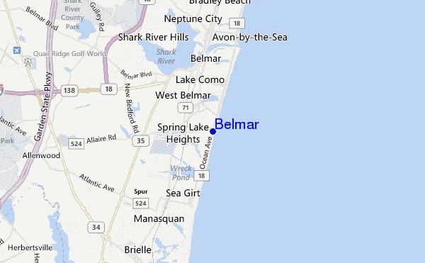 mapa de localização de Belmar