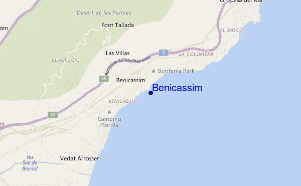 mapa de localização de Benicassim