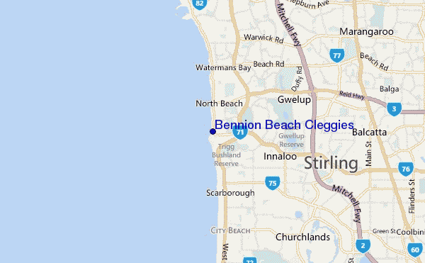 mapa de localização de Bennion Beach Cleggies