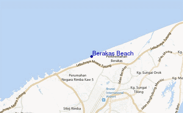mapa de localização de Berakas Beach