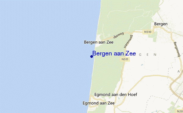 mapa de localização de Bergen aan Zee