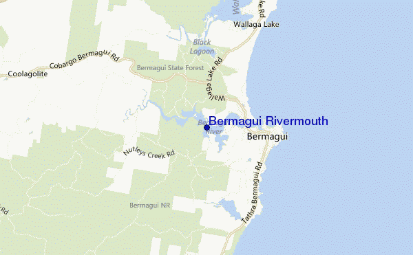 mapa de localização de Bermagui Rivermouth