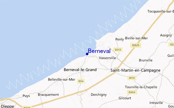 mapa de localização de Berneval