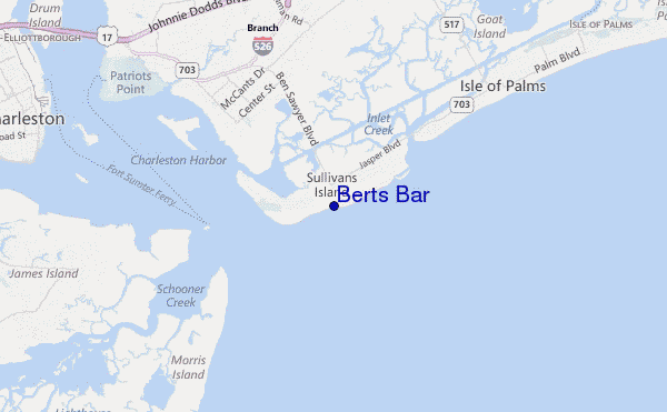 mapa de localização de Berts Bar