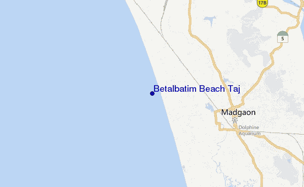 mapa de localização de Betalbatim Beach Taj