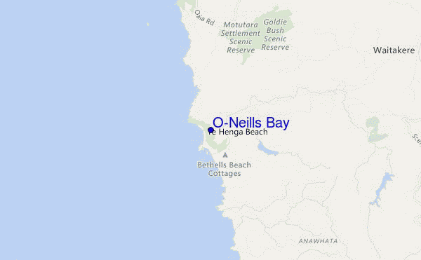 mapa de localização de O'Neills Bay