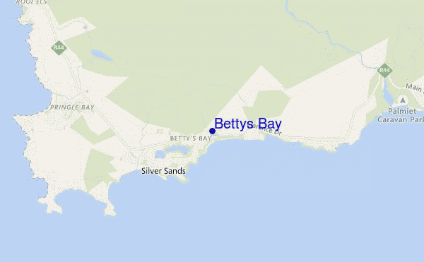 mapa de localização de Bettys Bay