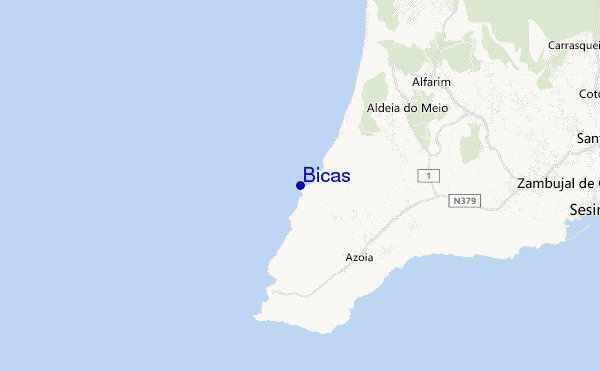 mapa de localização de Bicas