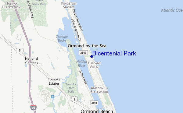 mapa de localização de Bicentenial Park
