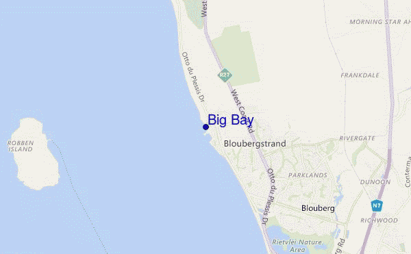 mapa de localização de Big Bay