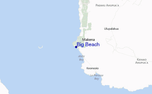 mapa de localização de Big Beach