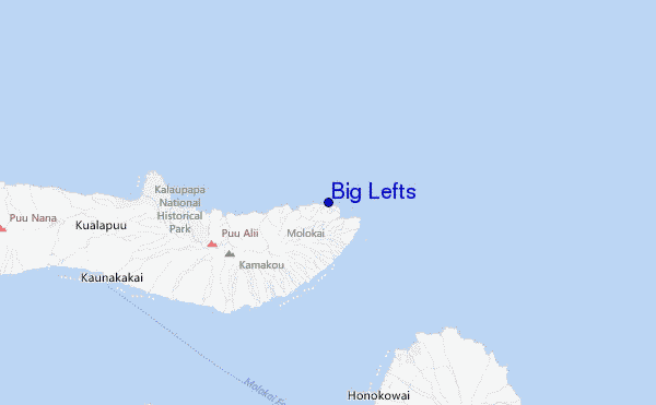 Big Lefts Location Map