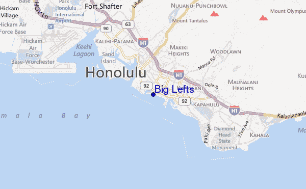 mapa de localização de Big Lefts