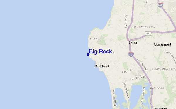 mapa de localização de Big Rock