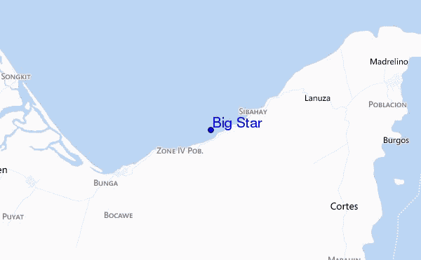 mapa de localização de Big Star