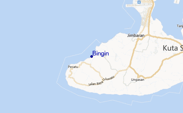 mapa de localização de Bingin
