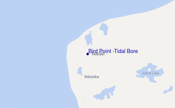 mapa de localização de Bird Point (Tidal Bore)