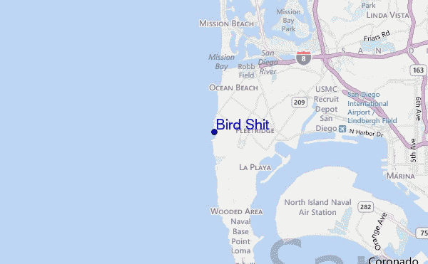 mapa de localização de Bird Shit