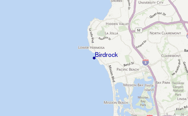 mapa de localização de Birdrock
