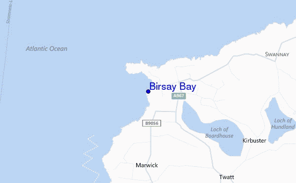 mapa de localização de Birsay Bay