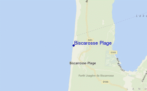 mapa de localização de Biscarosse Plage