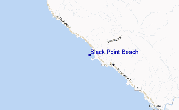 mapa de localização de Black Point Beach