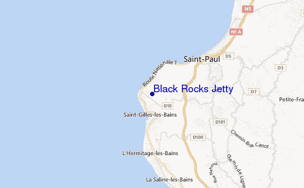mapa de localização de Black Rocks Jetty