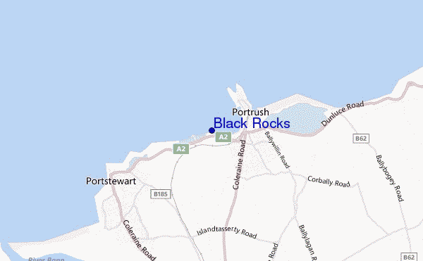 mapa de localização de Black Rocks