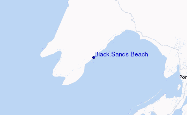 mapa de localização de Black Sands Beach