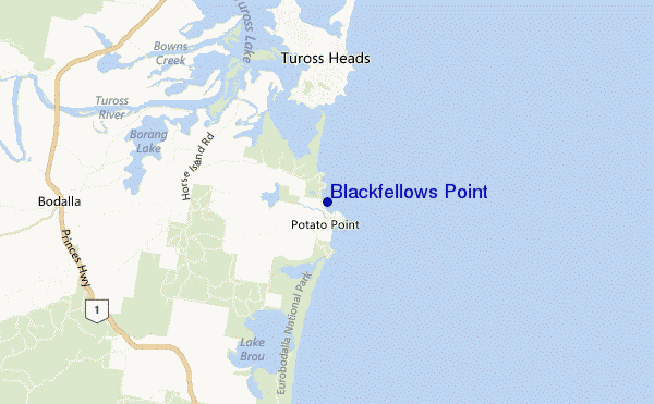 mapa de localização de Blackfellows Point