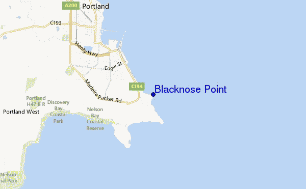 mapa de localização de Blacknose Point
