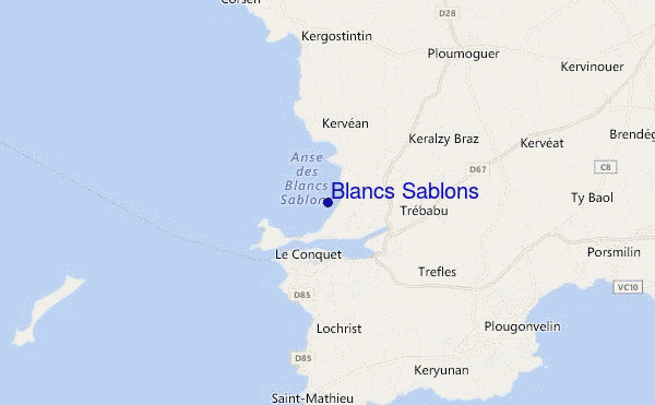 mapa de localização de Blancs Sablons