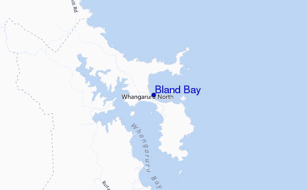 mapa de localização de Bland Bay