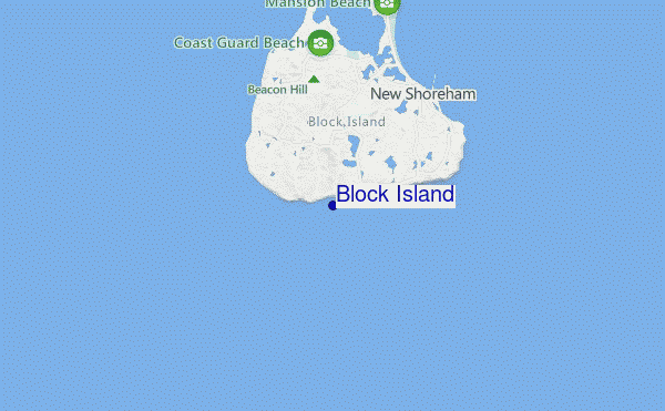 mapa de localização de Block Island