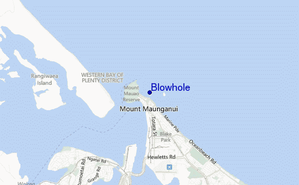 mapa de localização de Blowhole