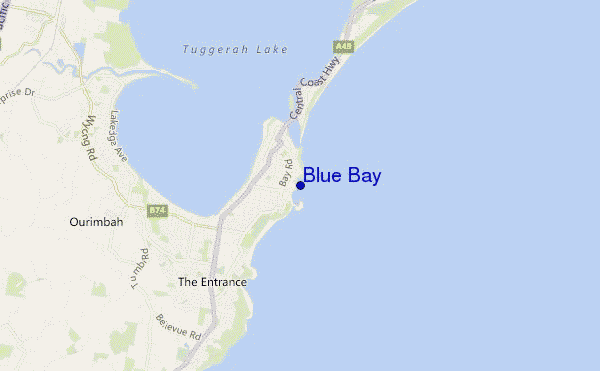 mapa de localização de Blue Bay