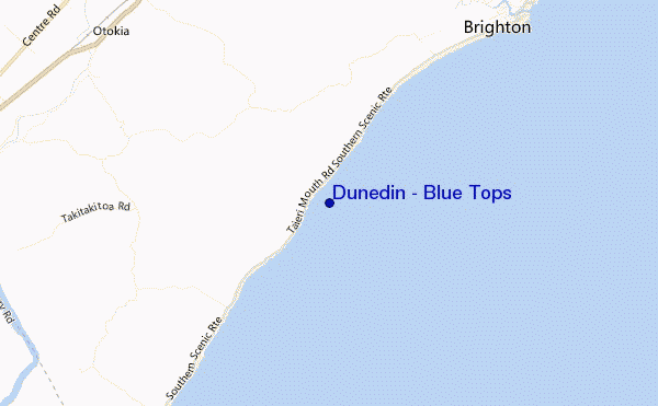 mapa de localização de Dunedin - Blue Tops