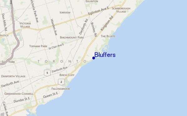 mapa de localização de Bluffers