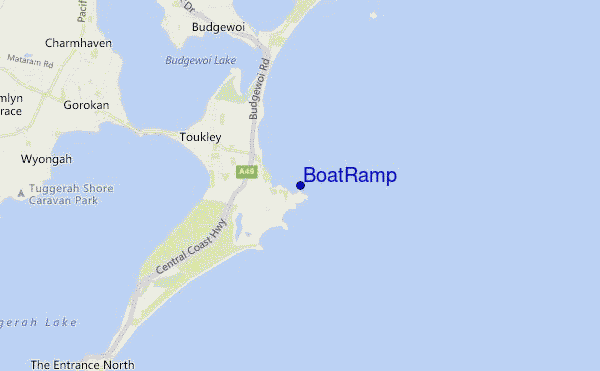 mapa de localização de Boat Ramp