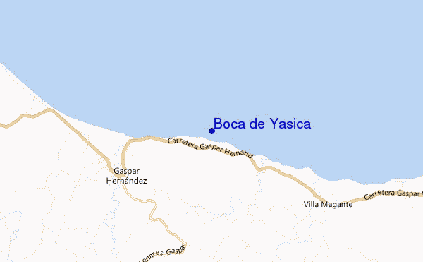 mapa de localização de Boca de Yasica
