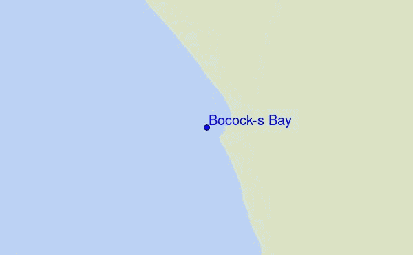 mapa de localização de Bocock's Bay