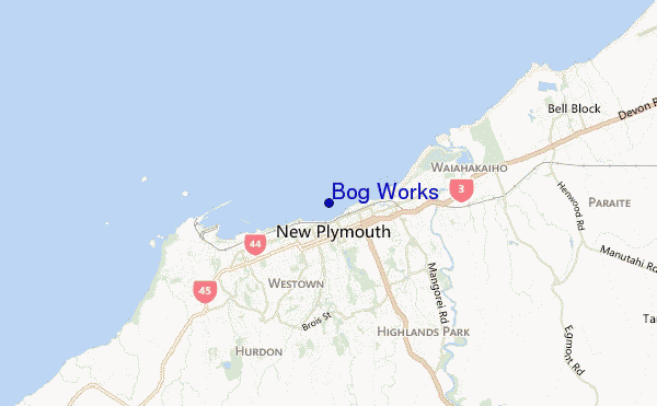 mapa de localização de Bog Works