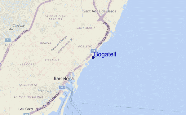 mapa de localização de Bogatell
