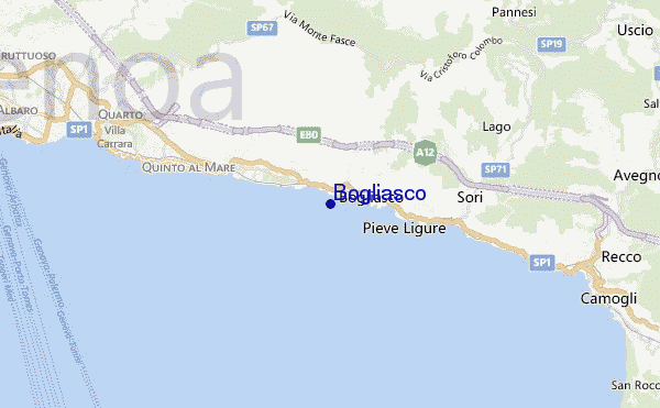 mapa de localização de Bogliasco